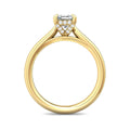 Emerald cut Solitaire 4 Claw Diamond Engagement Ring In a Plain Band - 18K Yellow - DG & Co. Jewellery