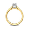 Emerald cut Solitaire 4 Claw Diamond Engagement Ring In a Plain Band - 18K Yellow - DG & Co. Jewellery