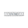 Nine Stone Emerald Cut Diamond Anniversary Wedding Band U Claw Setting In 18K White Gold - DG & Co. Jewellery