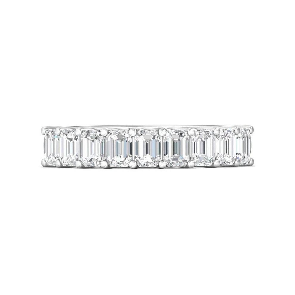 Nine Stone Emerald Cut Diamond Anniversary And Wedding Band U Claw ...