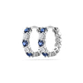 Diamond Sapphire Hoop Earrings Share Claw Setting In 18K White Gold - DG & Co. Jewellery