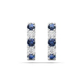 18K White Gold Alternating Sapphire Diamond Hoop Earrings Share Claw Setting - DG & Co. Jewellery