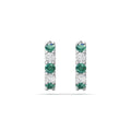 Hoop Emerald Diamond Earring Share Claw Setting In 18K White Gold - DG & Co. Jewellery