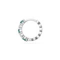 Hoop Emerald Diamond Earring Share Claw Setting In 18K White Gold - DG & Co. Jewellery