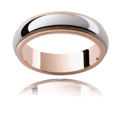 Milgrain Comfort Fit Gents Wedding Ring in 9K Rose Gold - DG & Co. Jewellery