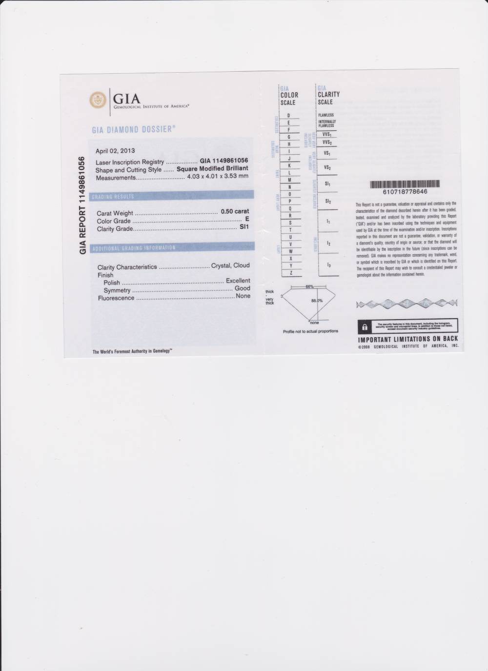 GIA Certified Princess Cut Halo Diamond Engagement Ring in 18 Karat White Gold In a Plain Band - DG & Co. Jewellery