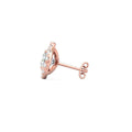 2.00CT Round Brilliant Cut Centre Stones Halo Diamond Earrings Pave Setting Side Stones In 18K Rose Gold - DG & Co. Jewellery