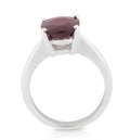 Rubellite Oval Cut 4 Claw Setting Solitaire Ring In 18K White gold - DG & Co. Jewellery