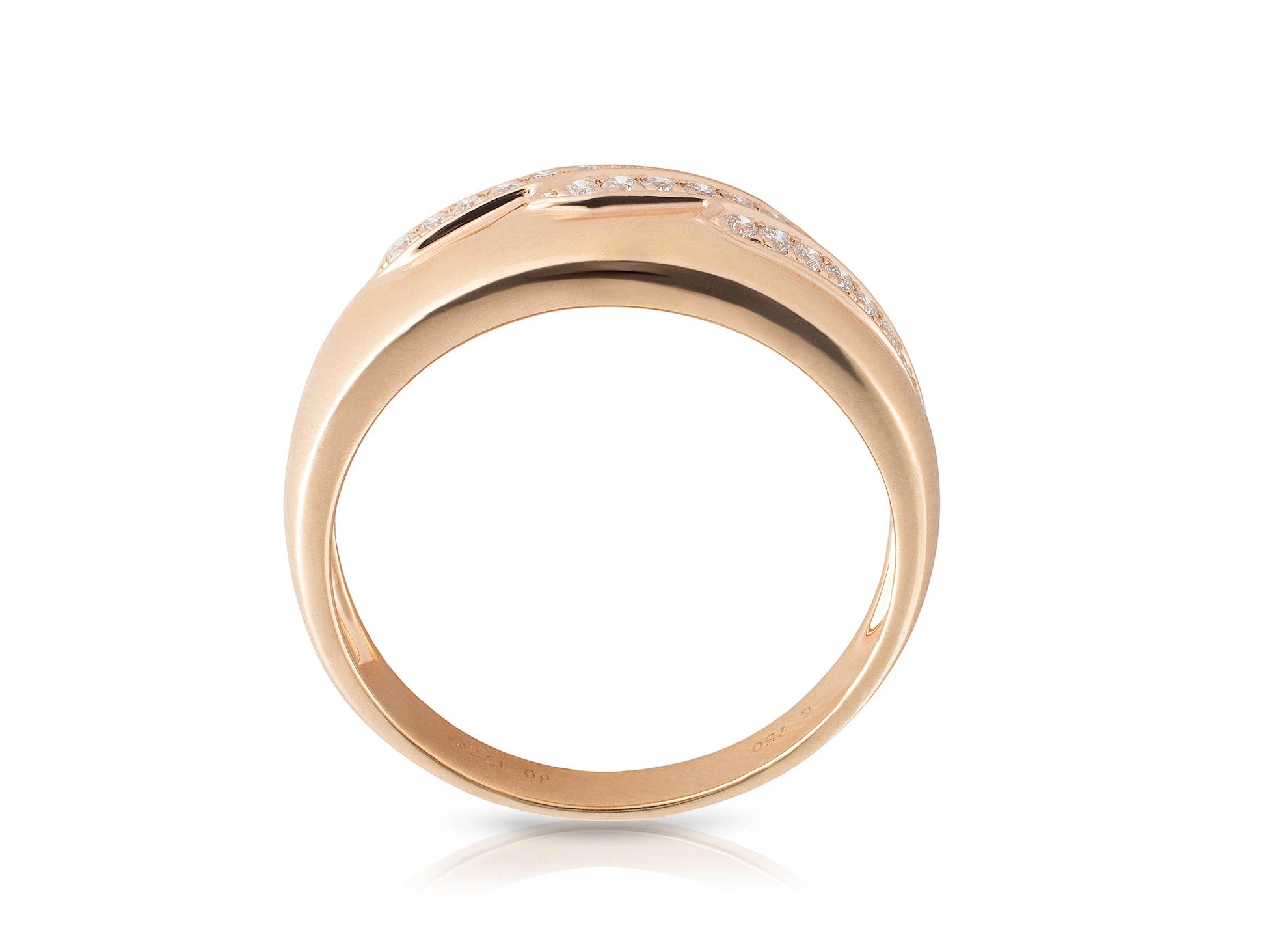 Pink Gold Diamond Dress Ring Set In 18 Karat Rose Gold - DG & Co. Jewellery