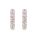 Hoop Diamond Earrings In And Out Share Prong Scallop Setting In 18K Rose Gold - DG & Co. Jewellery