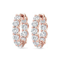 Hoop Diamond Earrings In And Out Share Prong Scallop Setting In 18K Rose Gold - DG & Co. Jewellery