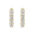 1.00CT Hinged Hoop Diamond Earrings Share Prong Scallop Set Diamonds In 18K Yellow Gold - DG & Co. Jewellery