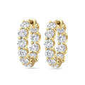 1.00CT Hinged Hoop Diamond Earrings Share Prong Scallop Set Diamonds In 18K Yellow Gold - DG & Co. Jewellery