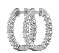 Diamond Hoop Earring In And Out Pave Setting In 18K White Gold - DG & Co. Jewellery
