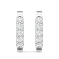 Hoop Diamond Hinged Snap Back Earrings In And Out Share Prong Setting In 18K White Gold - DG & Co. Jewellery