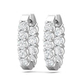 Hoop Diamond Hinged Snap Back Earrings In And Out Share Prong Setting In 18K White Gold - DG & Co. Jewellery