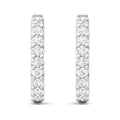 1.00CT Round Shape Hinged Hoop Diamond Earrings In And Out Share Prong Setting In 18K White Gold - DG & Co. Jewellery