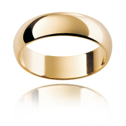 6.00MM Gents Wedding Band with Half Round Dome -18K Yellow - DG & Co. Jewellery