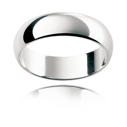 6.00MM Gents Wedding Band with Half Round Dome - Platinum - DG & Co. Jewellery