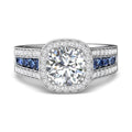 Round Cut Double Claw setting Halo Diamond Engagement Ring -Platinum - DG & Co. Jewellery