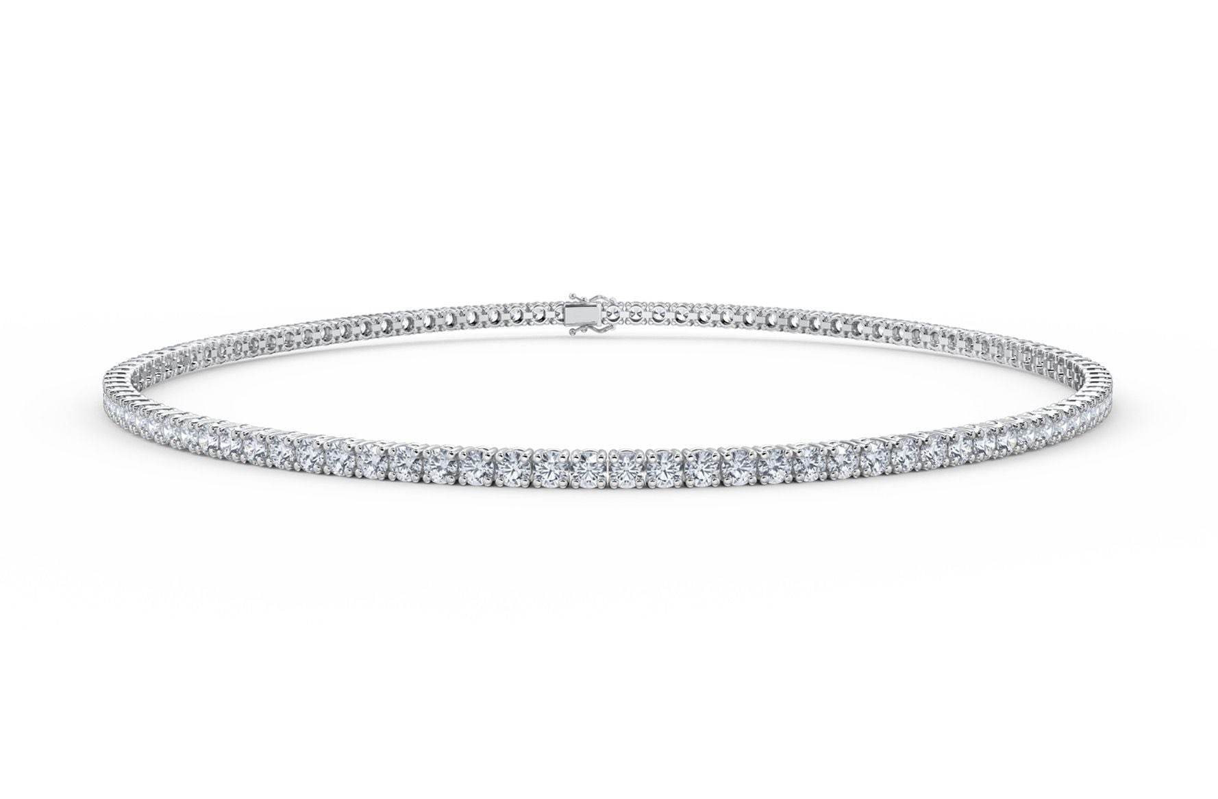 Lab Grown Diamond Tennis Bracelet 4 Claw Setting In 18K White Gold - DG & Co. Jewellery