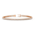 Lab Grown 2.00ct Diamond Tennis Bracelet Splendid Crown Set - 18K Rose - DG & Co. Jewellery