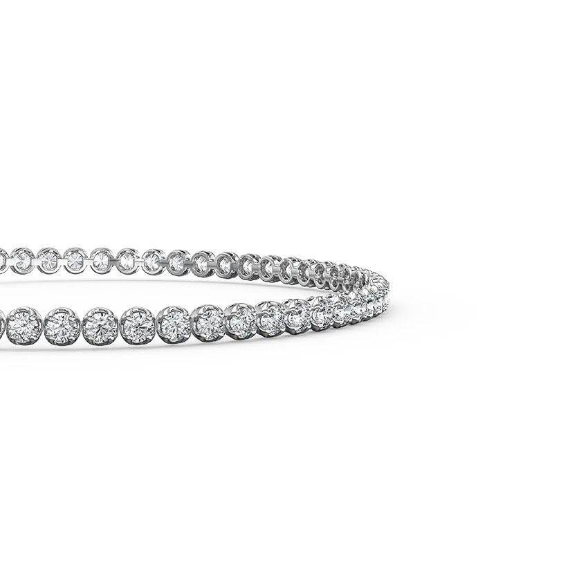2.00CT Natural Diamond Tennis Bracelet splendid Crown Set 17.5 cm long -18K White - DG & Co. Jewellery