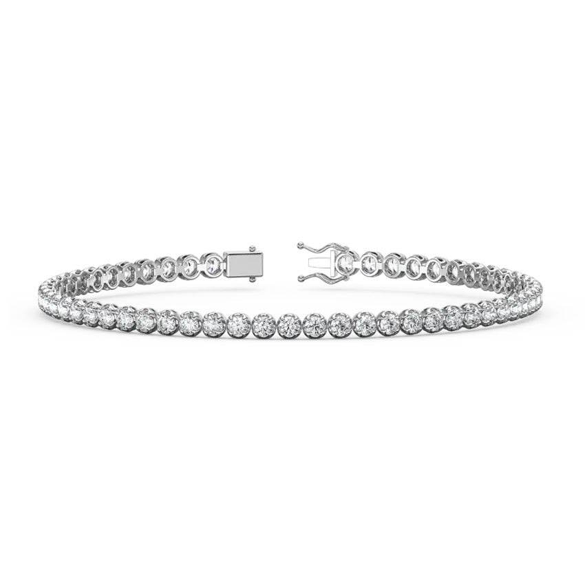Lab Grown 2.00ct Diamond Tennis Bracelet Splendid Crown Set - 18K White - DG & Co. Jewellery