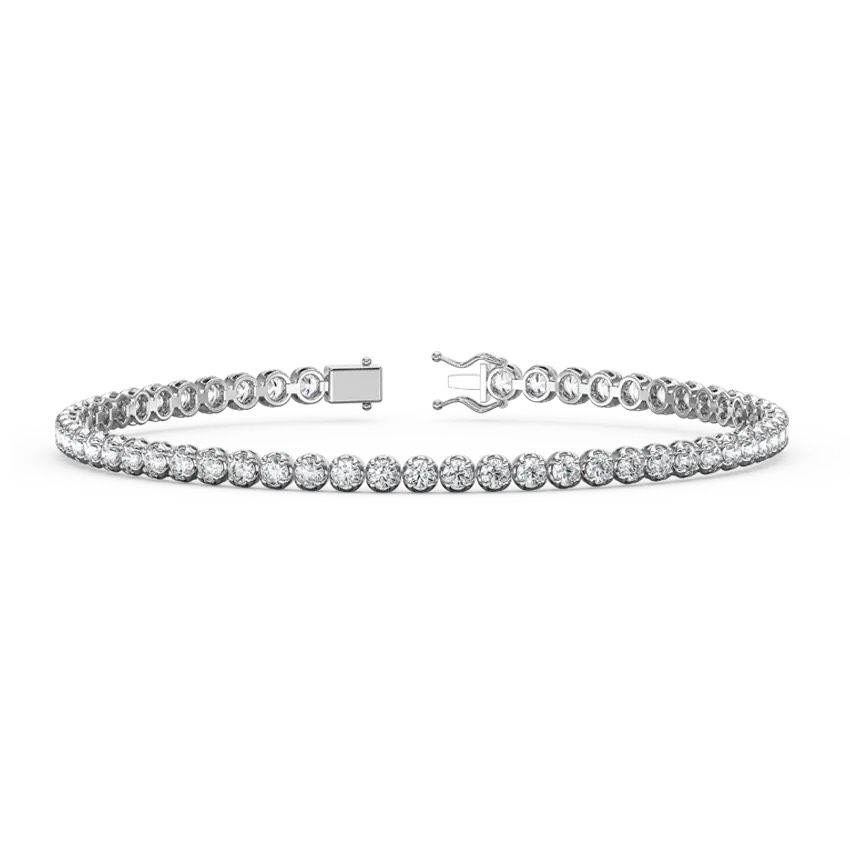 Lab Grown Diamond Tennis Bracelet 4 Claw Setting In 18K White Gold - DG & Co. Jewellery