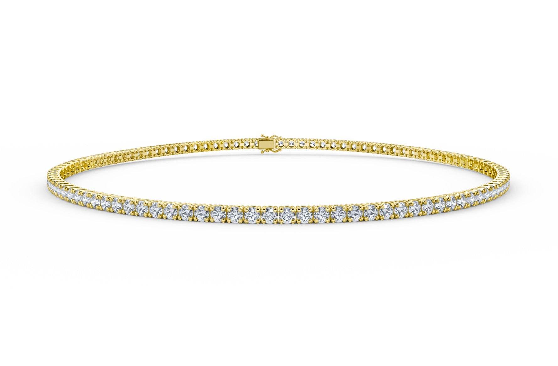 2.00CT Lab Grown Diamond Tennis Bracelet 4 Claw Setting in 18K Yellow Gold - DG & Co. Jewellery