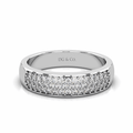 Anniversary Thick Diamond Wedding Band Pave Setting In 18K White Gold - DG & Co. Jewellery