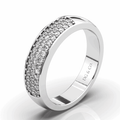 Anniversary Thick Diamond Wedding Band Pave Setting In 18K White Gold - DG & Co. Jewellery