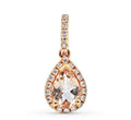 Morganite Diamond Halo Pendant in 18K Rose Gold - DG & Co. Jewellery