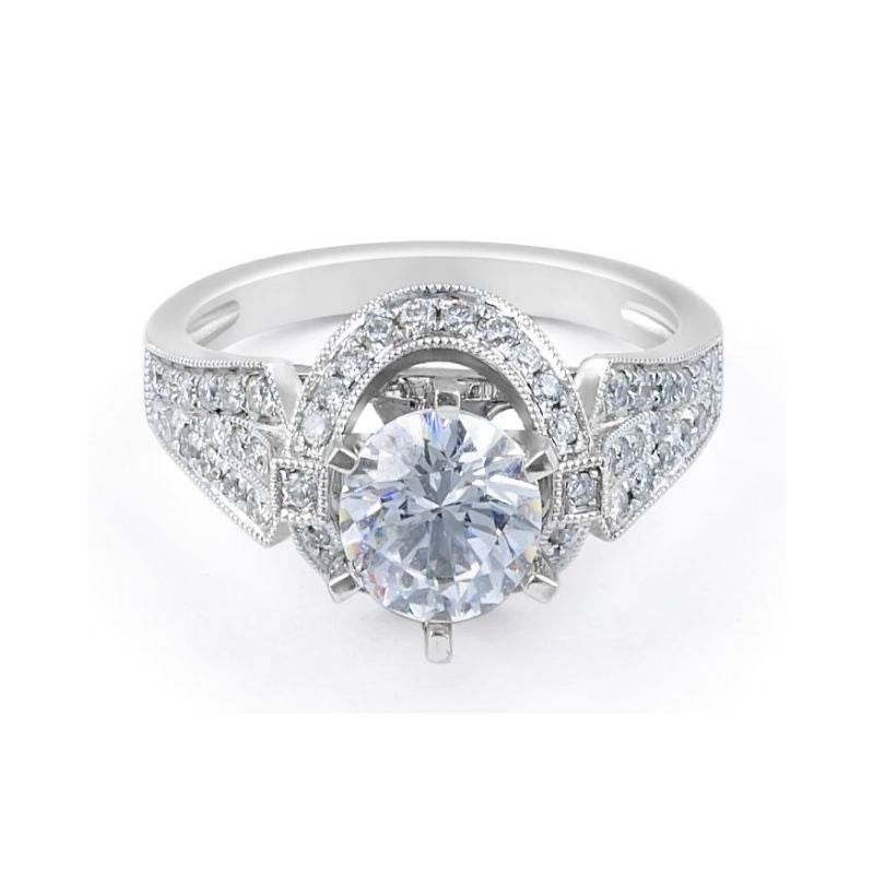 Halo Diamond Engagement Ring in 18 Karat White Gold - DG & Co. Jewellery