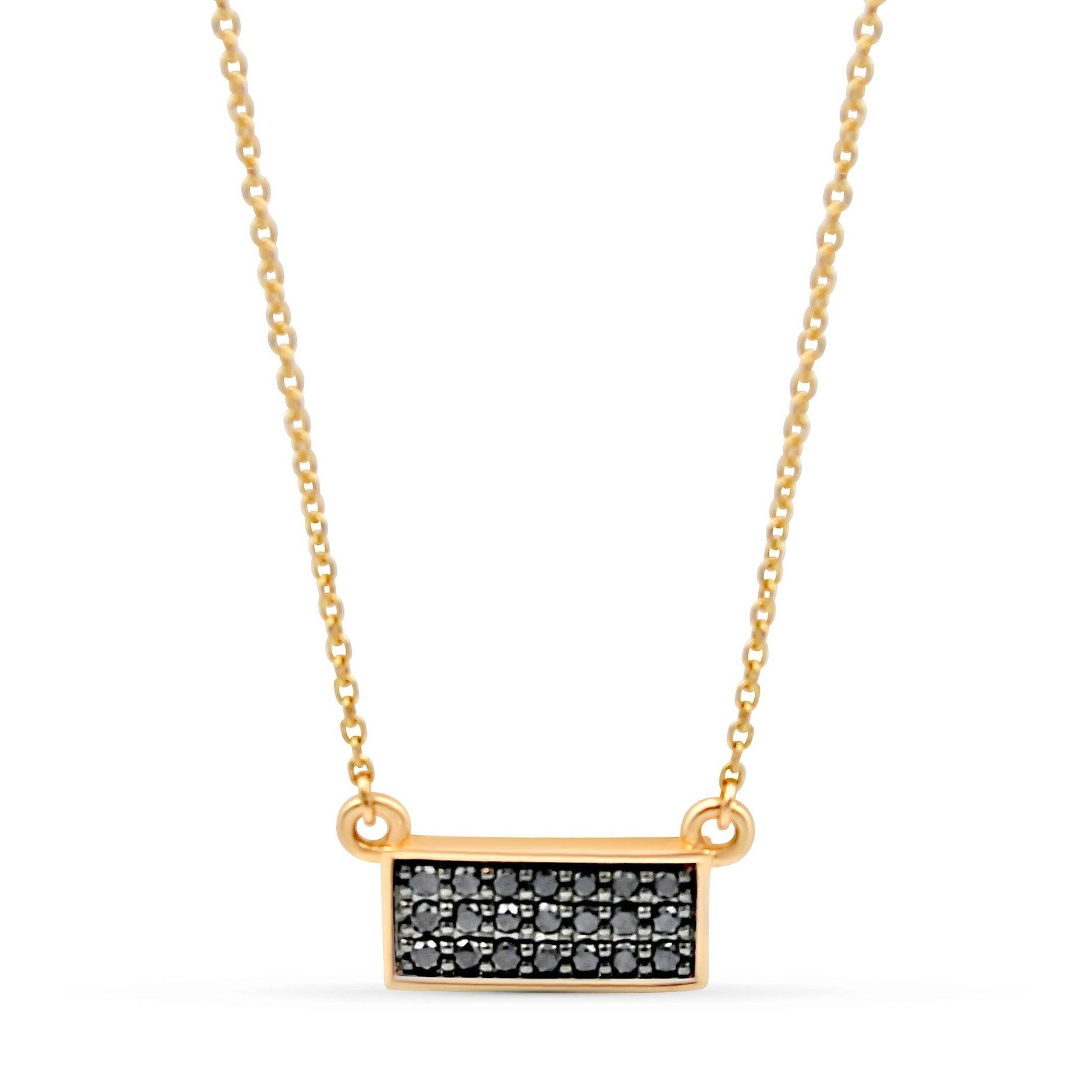 DG & Co Signature Black Diamond Pendant Pave Setting In 18K Rose Gold - DG & Co. Jewellery