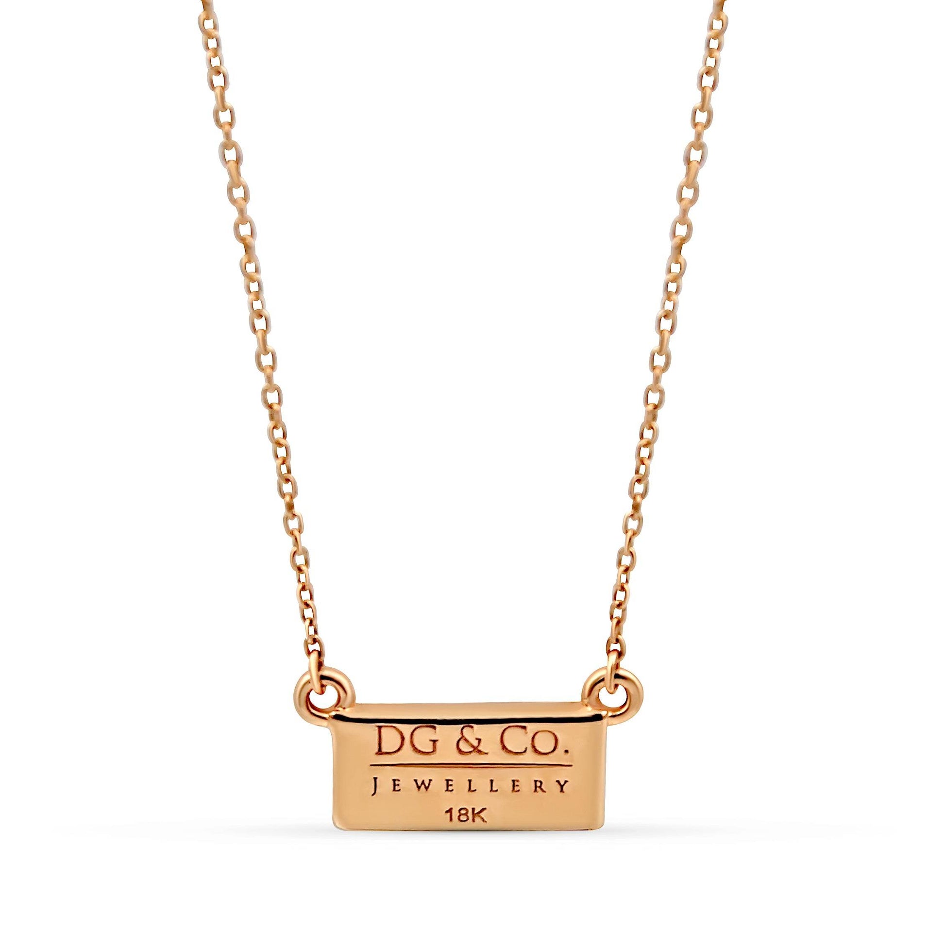 DG & Co Signature Black Diamond Pendant Pave Setting In 18K Rose Gold - DG & Co. Jewellery
