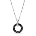 Circle Pendant Black Diamond Pave Setting In 9K Yellow Gold - DG & Co. Jewellery