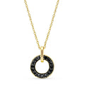 Circle Pendant Black Diamond Pave Setting In 9K Yellow Gold - DG & Co. Jewellery