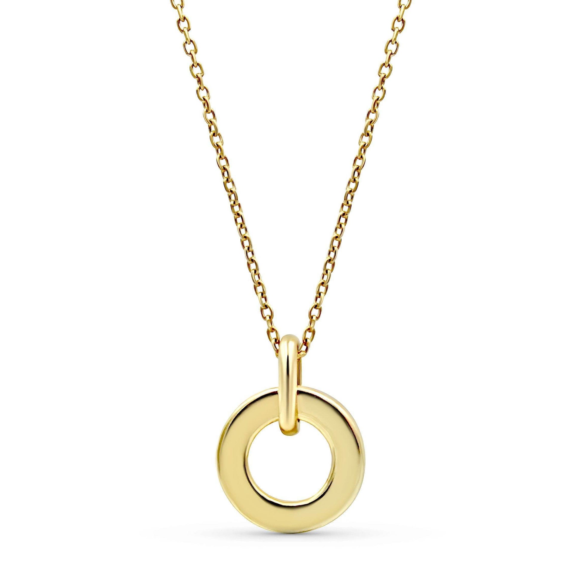 Circle Pendant Black Diamond Pave Setting In 9K Yellow Gold - DG & Co. Jewellery