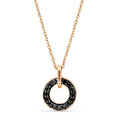 Circle Pendant Black Diamond Pave Setting In 9K Yellow Gold - DG & Co. Jewellery