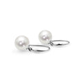 18K White Gold White South Sea Pearl Earrings European Clasp - DG & Co. Jewellery