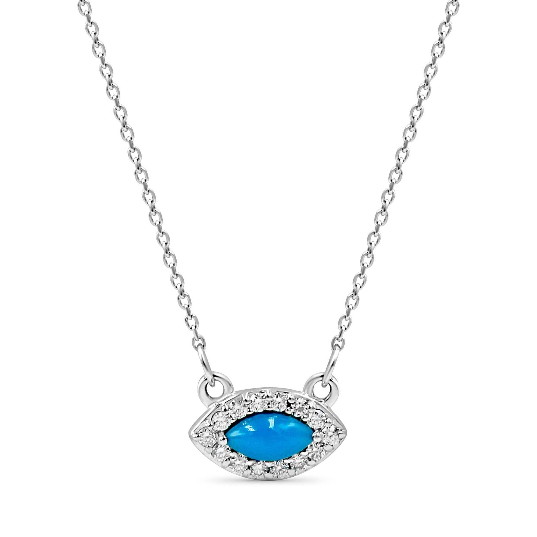 9K White Gold Diamond Evil Eye Necklace - DG & Co. Jewellery