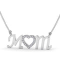 9K White Gold MOM Diamonds Necklace - DG & Co. Jewellery