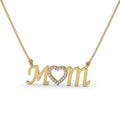 9K Yellow Gold MOM Diamond Necklace Pave Setting - DG & Co. Jewellery
