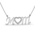 9K White Gold MOM Diamonds Necklace - DG & Co. Jewellery