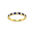Anniversary Sapphire Diamond Wedding Band Claw Setting In 18K Yellow Gold - DG & Co. Jewellery