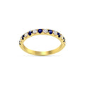 Anniversary Sapphire Diamond Wedding Band Claw Setting In 18K Yellow Gold - DG & Co. Jewellery