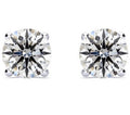 GIA Diamond Stud Solitaire Earring 4 Claw Setting Screw Backing In 18K White Gold - DG & Co. Jewellery