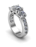 1.00CT Trilogy Diamond Ring 4 Claw Setting In 18K White Gold - DG & Co. Jewellery