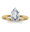 1.00CT Solitaire 5 Claw Setting Pear Shape Diamond Engagement Ring In 18K Yellow and White Gold - DG & Co. Jewellery